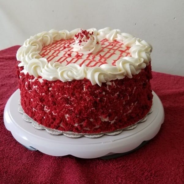 I never get tired of this. Classic red velvet cake. What