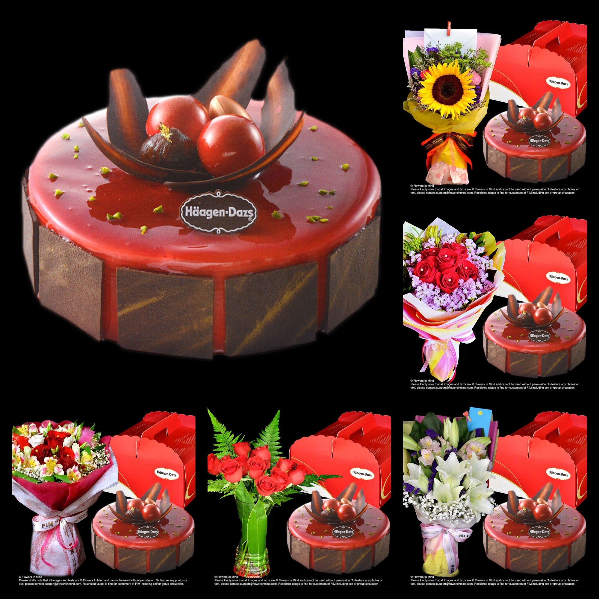 ICE CREAM CAKE LOVE MOMENT from Haagen Dazs with flowers delivery ...