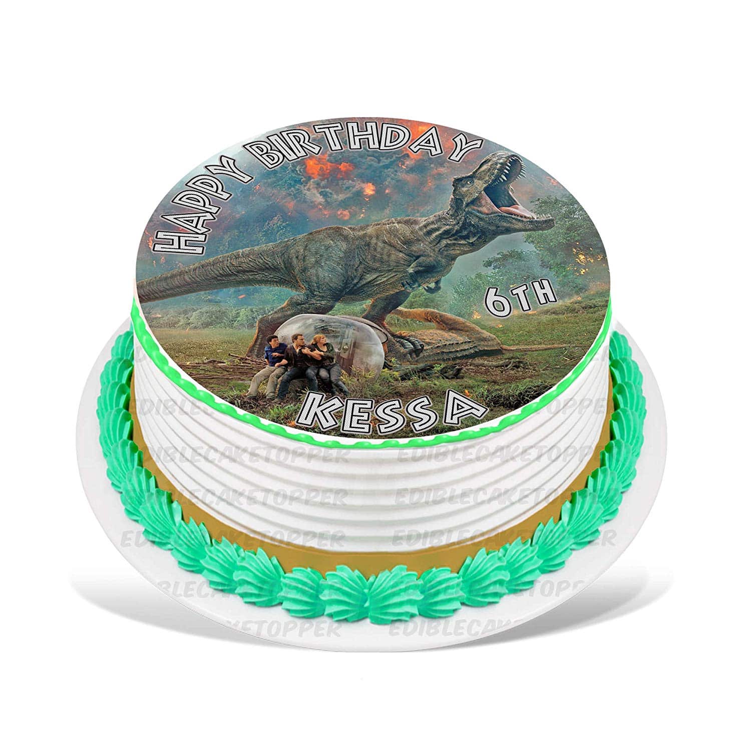 Jurassic Park Fallen Kingdom Edible Cake Image Topper Personalized ...