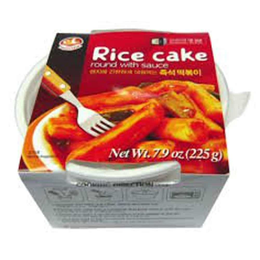 Korean Instant Ddukbokki Samhak Rice Cake Round with Sauce 7.9 Oz (One ...
