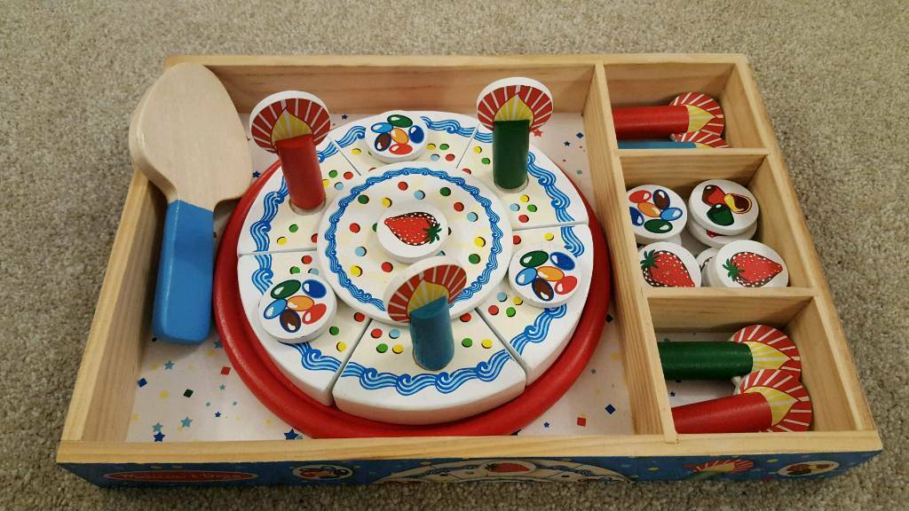 Melissa and Doug preschool wooden birthday cake toy with ...