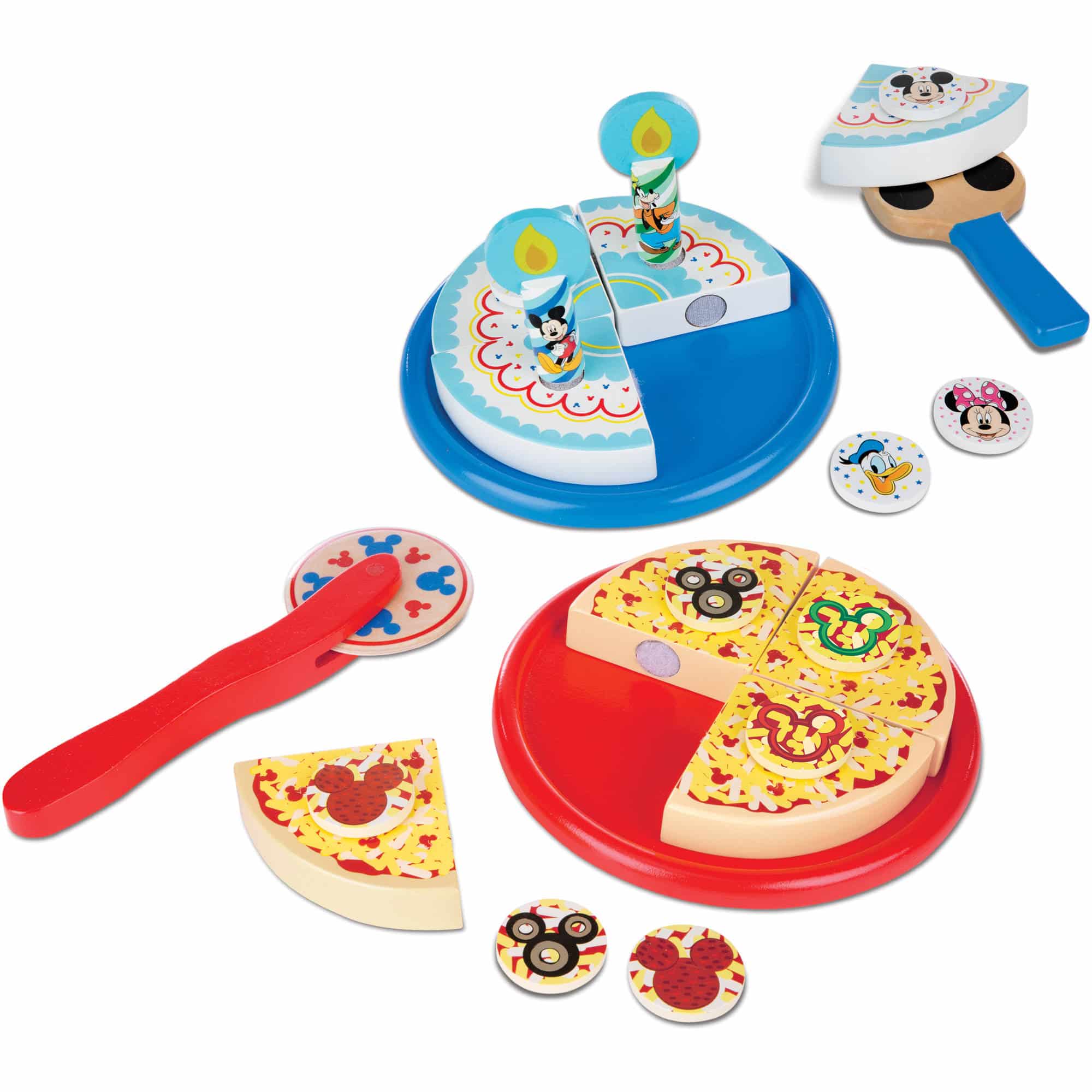 Melissa &  Doug Mickey Mouse Wooden Pizza And Birthday Cake Set (32 Pcs ...