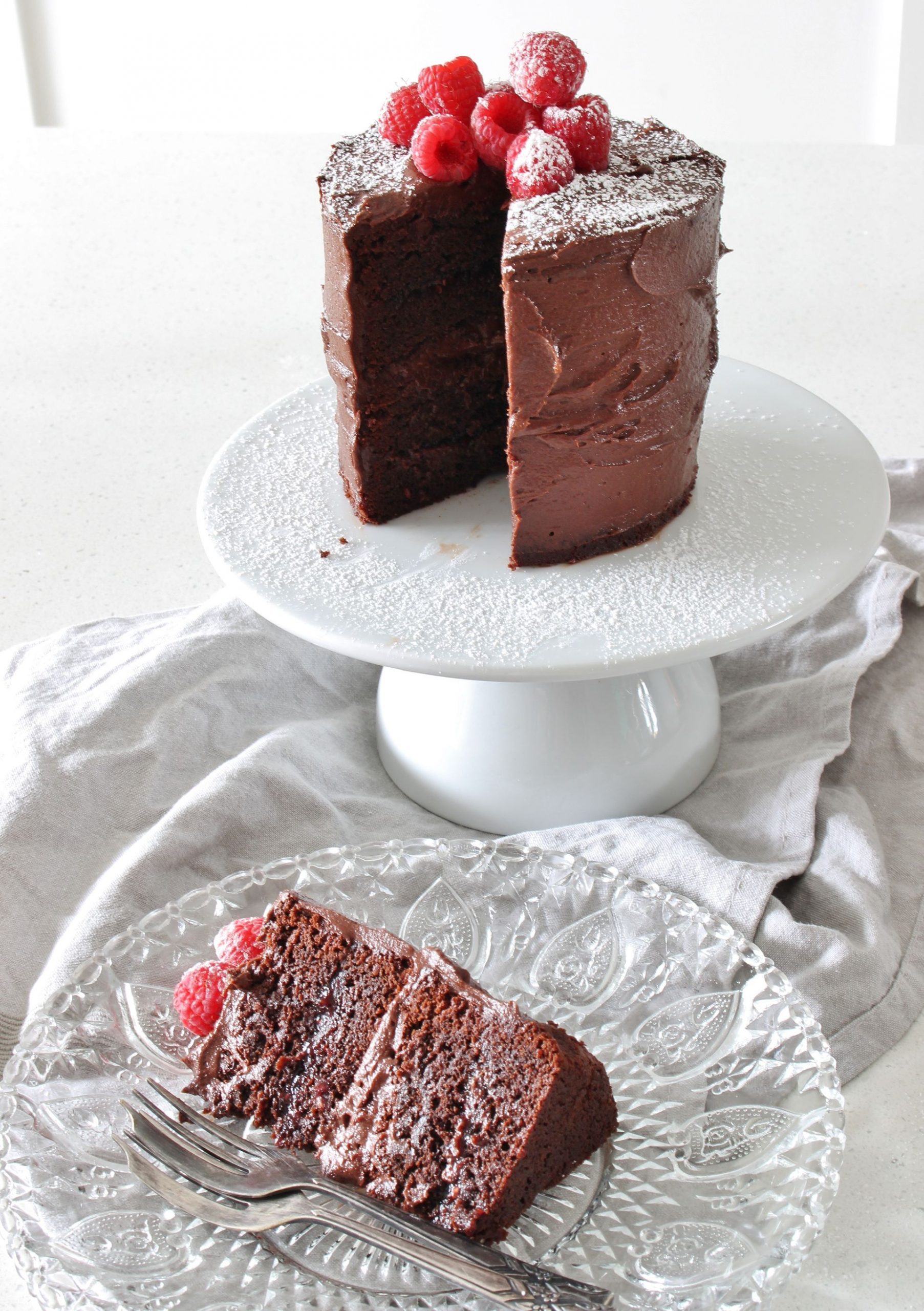 Midnight Chocolate and Raspberry Cake for Two