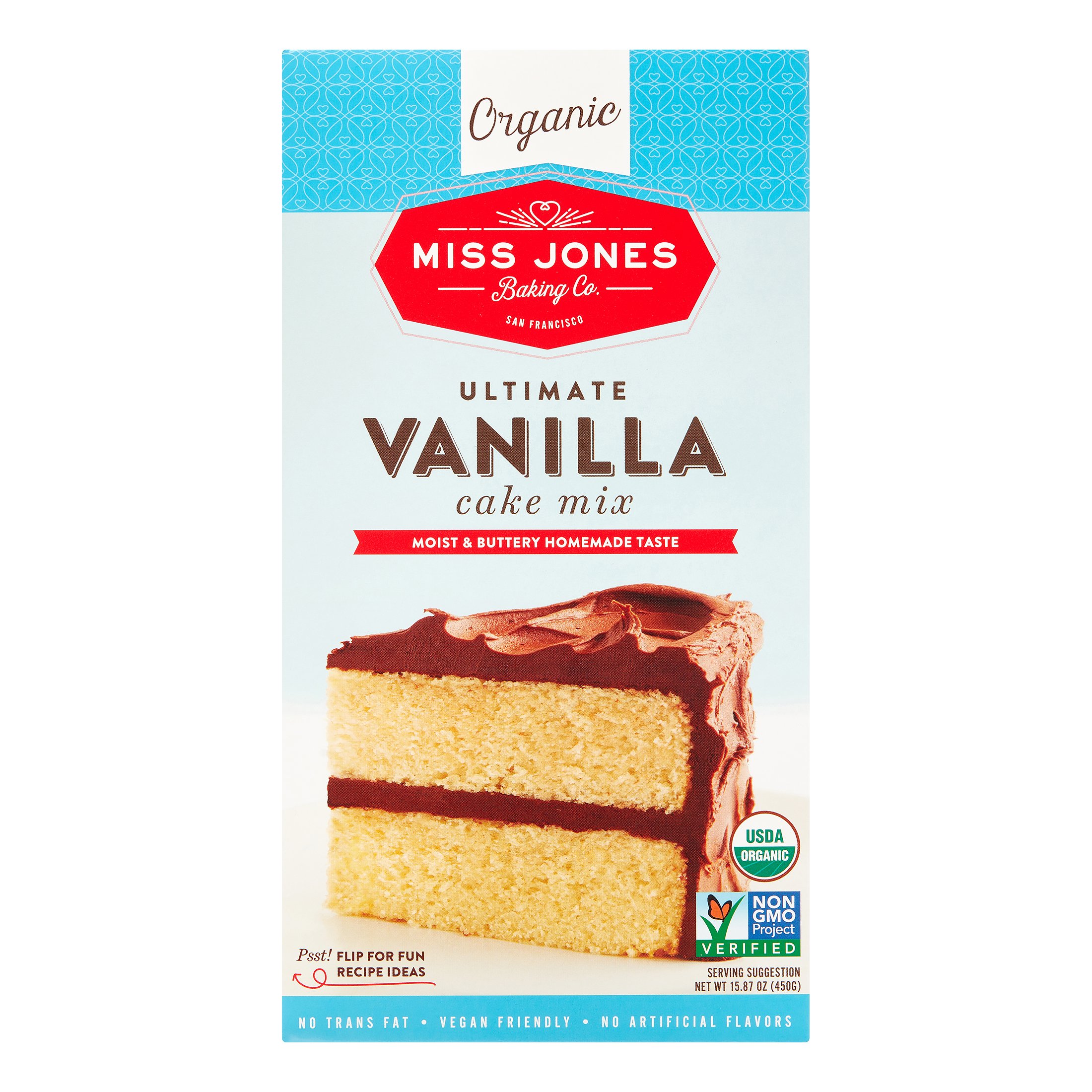 Miss Jones Organic Cake Mix, Vanilla, 15.87 Oz