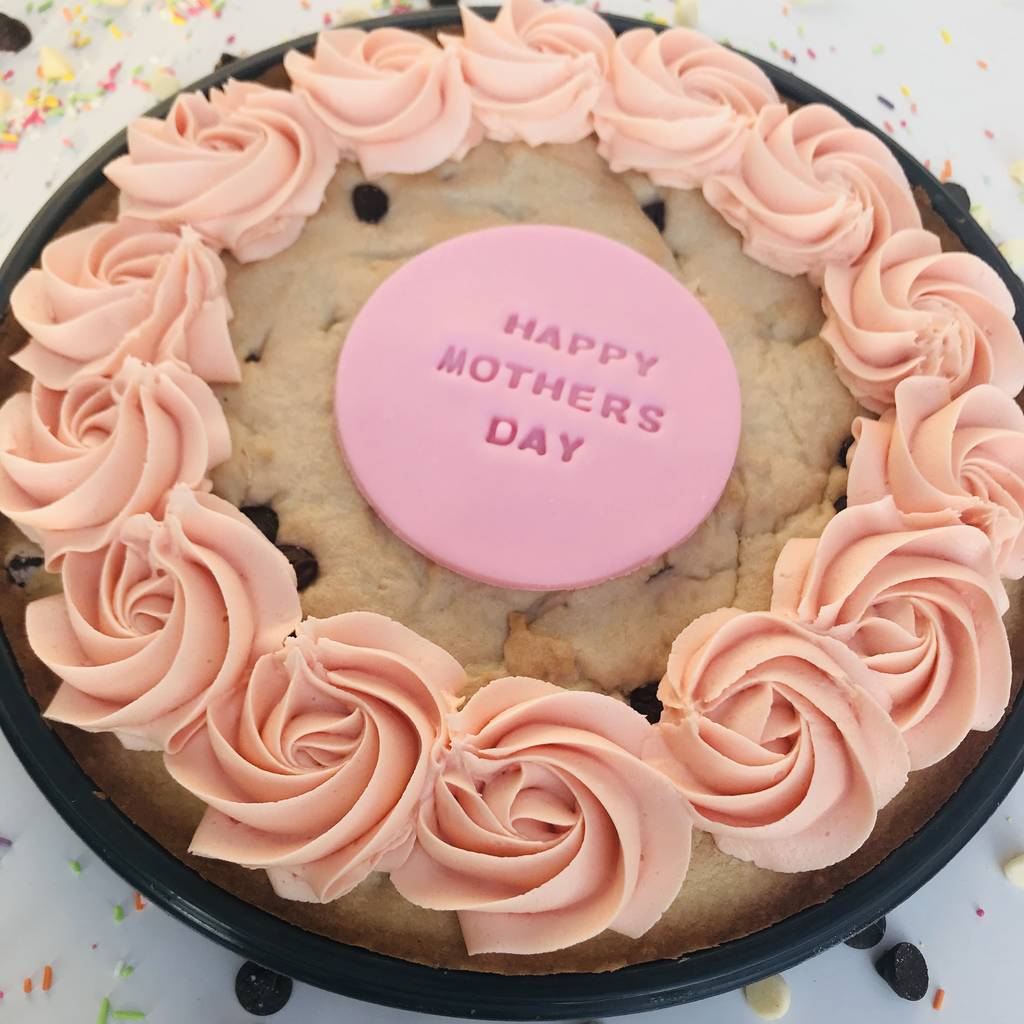 Mothers Day Pink Giant Chocolate Chip Cookie Cake By Cookie Doe London ...