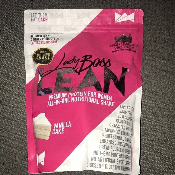 NEW LADY BOSS LEAN VANILLA CAKE PROTEIN SHAKE 30 SERVINGS 15G WHEY ...