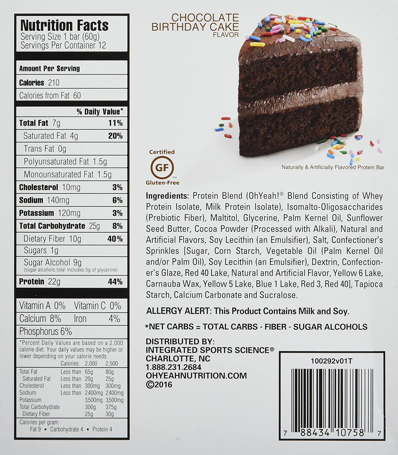 One Protein Bar Nutrition Facts Birthday Cake