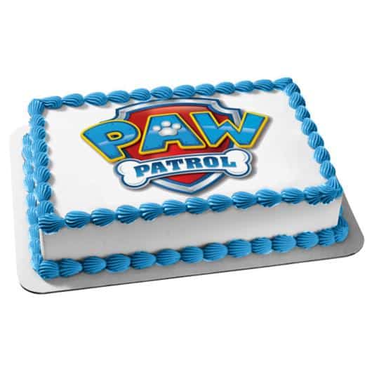 PAW Patrol Logo Shield Bone Pawprint Edible Cake Topper Image