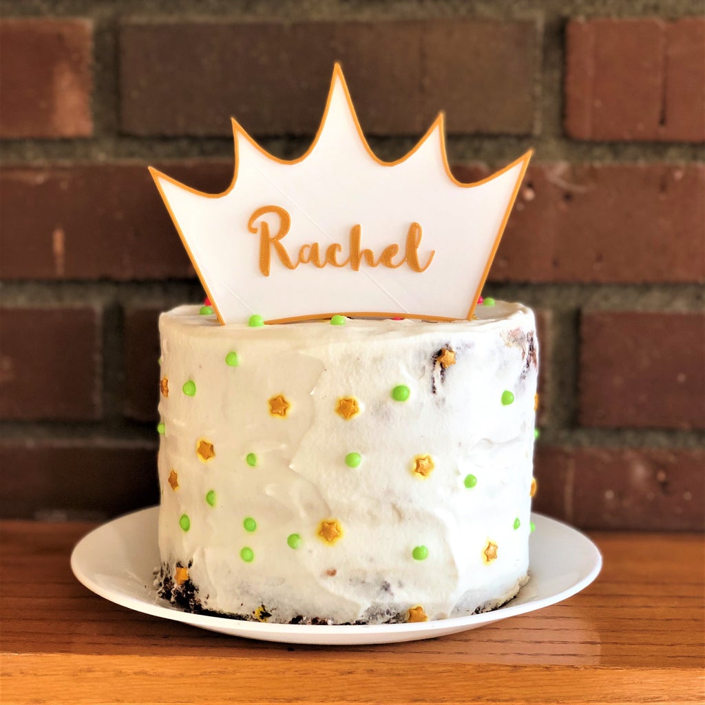 Personalized Crown Cake Topper