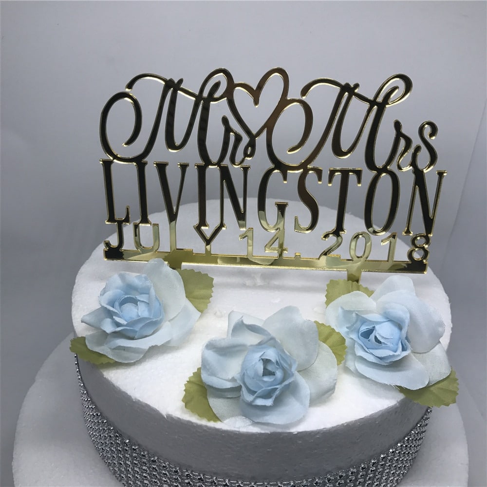 Personalized Wedding Cake Topper Custom Names Personalized Name Wood ...
