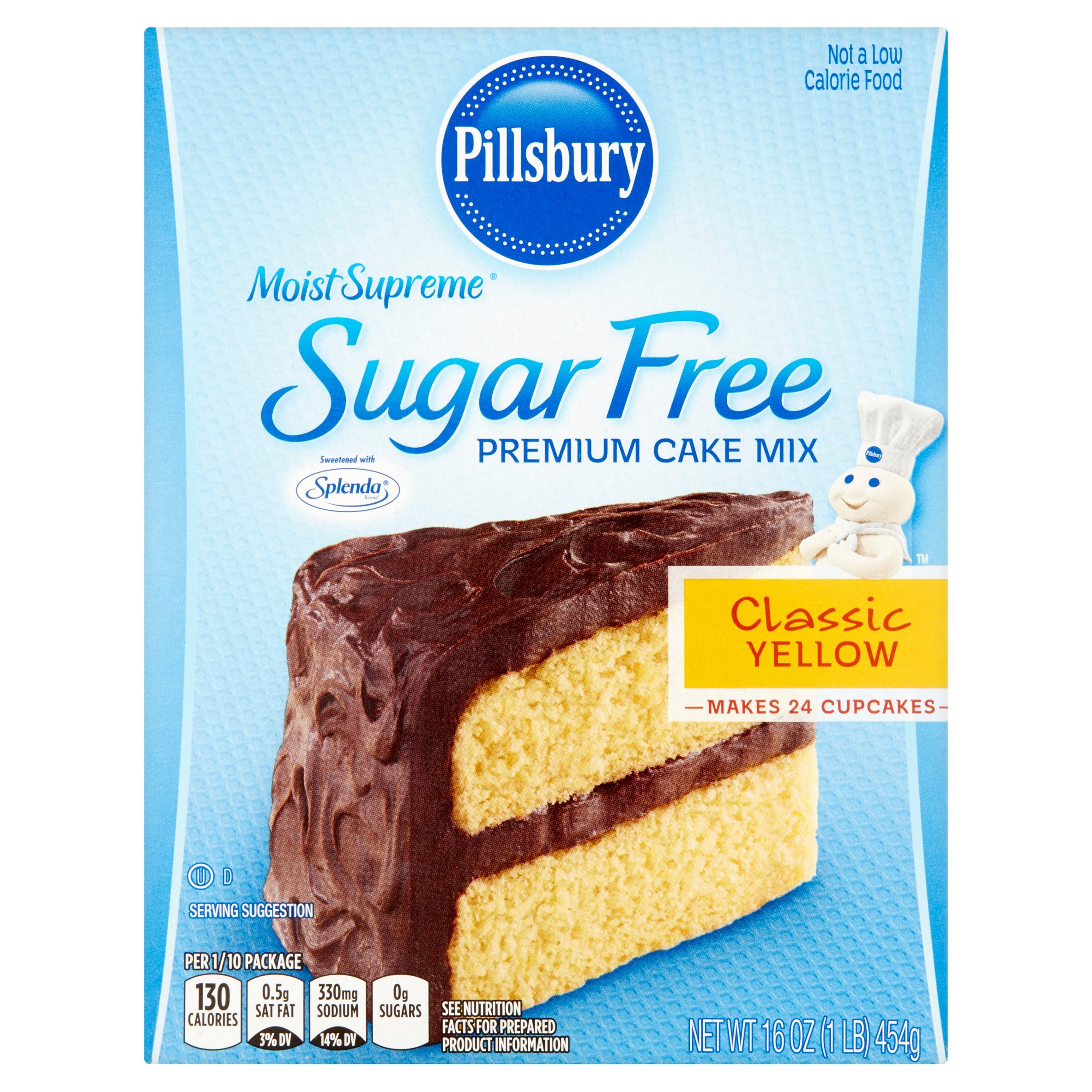 Pillsbury Moist Supreme Sugar Free Classic Yellow Premium Cake Mix, 16 ...