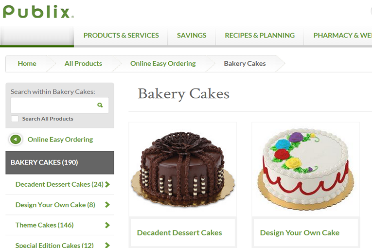 Publix Adds Cakes to Online Ordering
