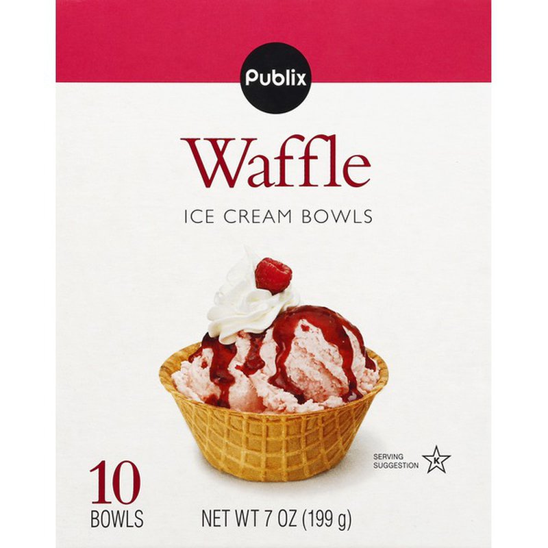 Publix Ice Cream Bowls, Waffle (7 oz)