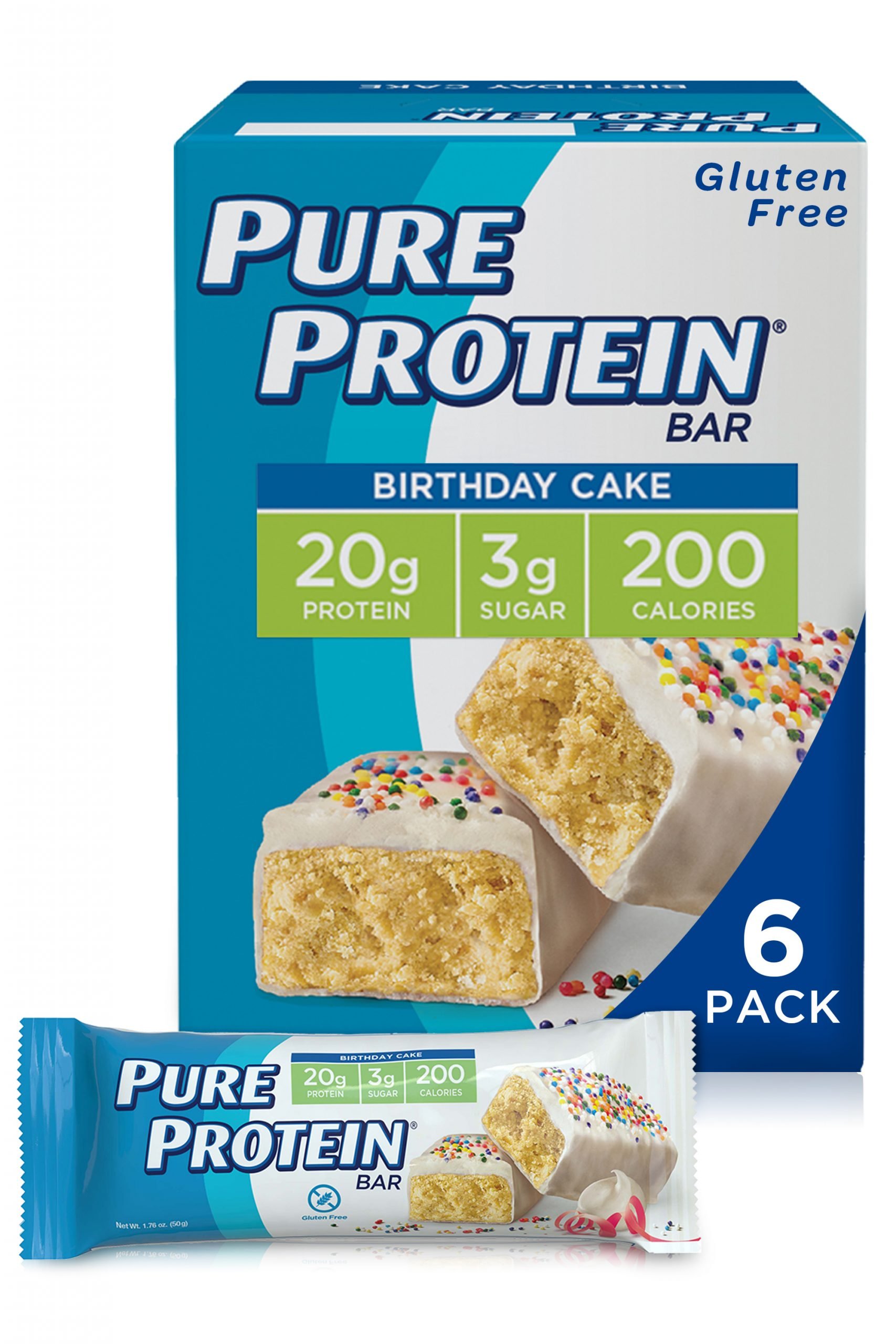 Pure Protein Bars, Birthday Cake, 20g Protein, 1.76 Oz, 6 ...