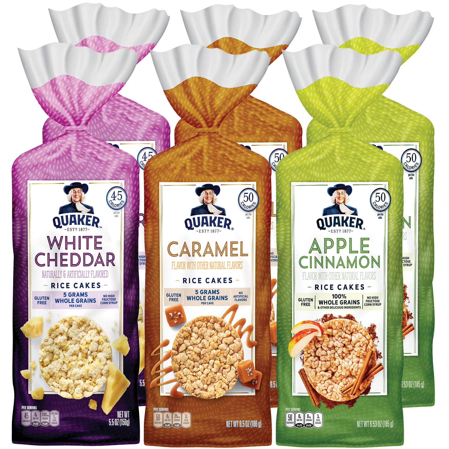 Quaker Rice Cakes, Variety Pack, 6 Bags