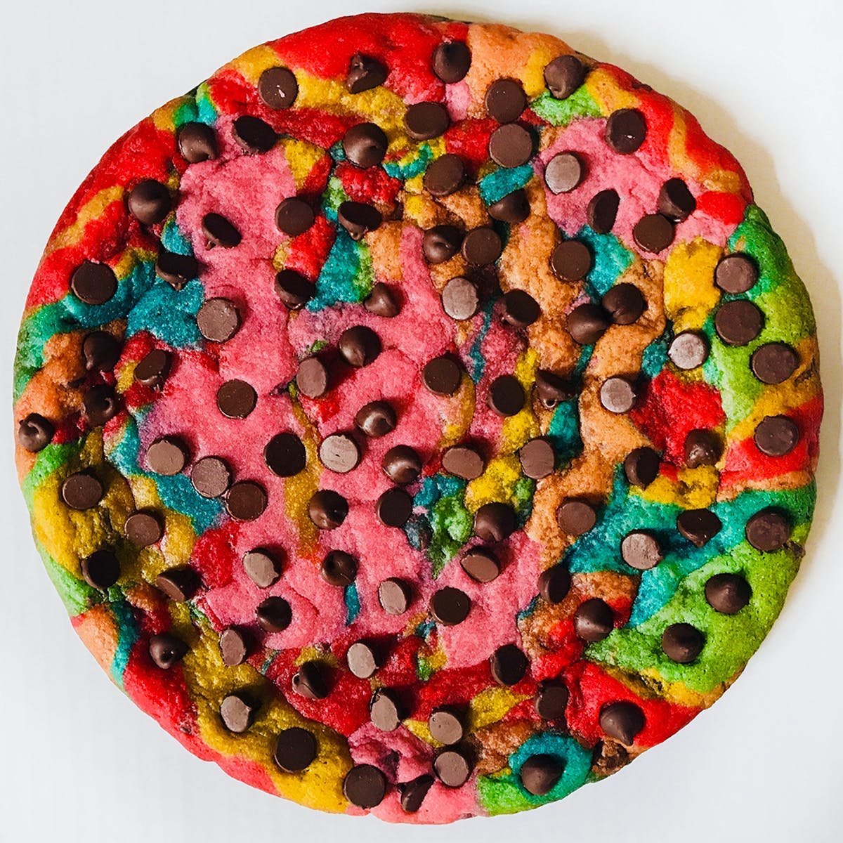 Rainbow Chocolate Chip Cookie Cake by Baked in Color