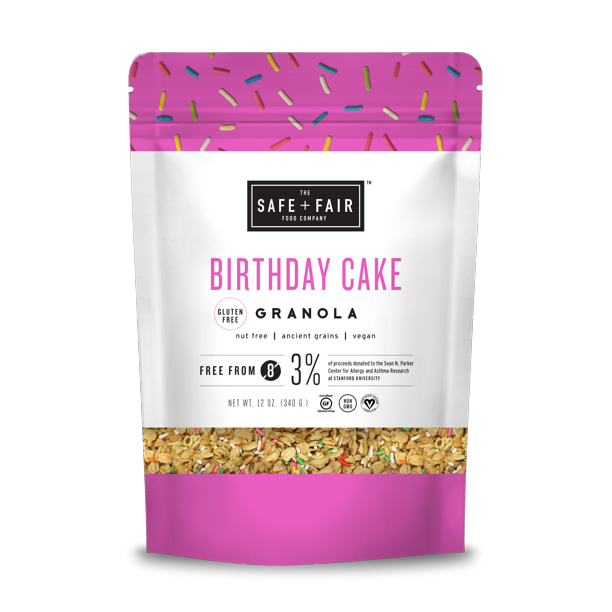 Safe + Fair Birthday Cake Granola