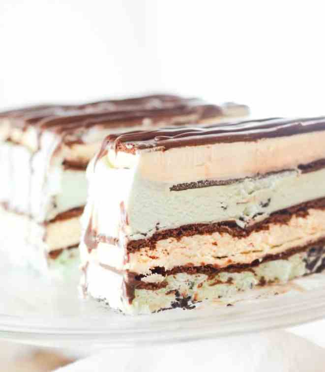SIMPLE Mint Chocolate Chip Ice Cream Sandwich Cake