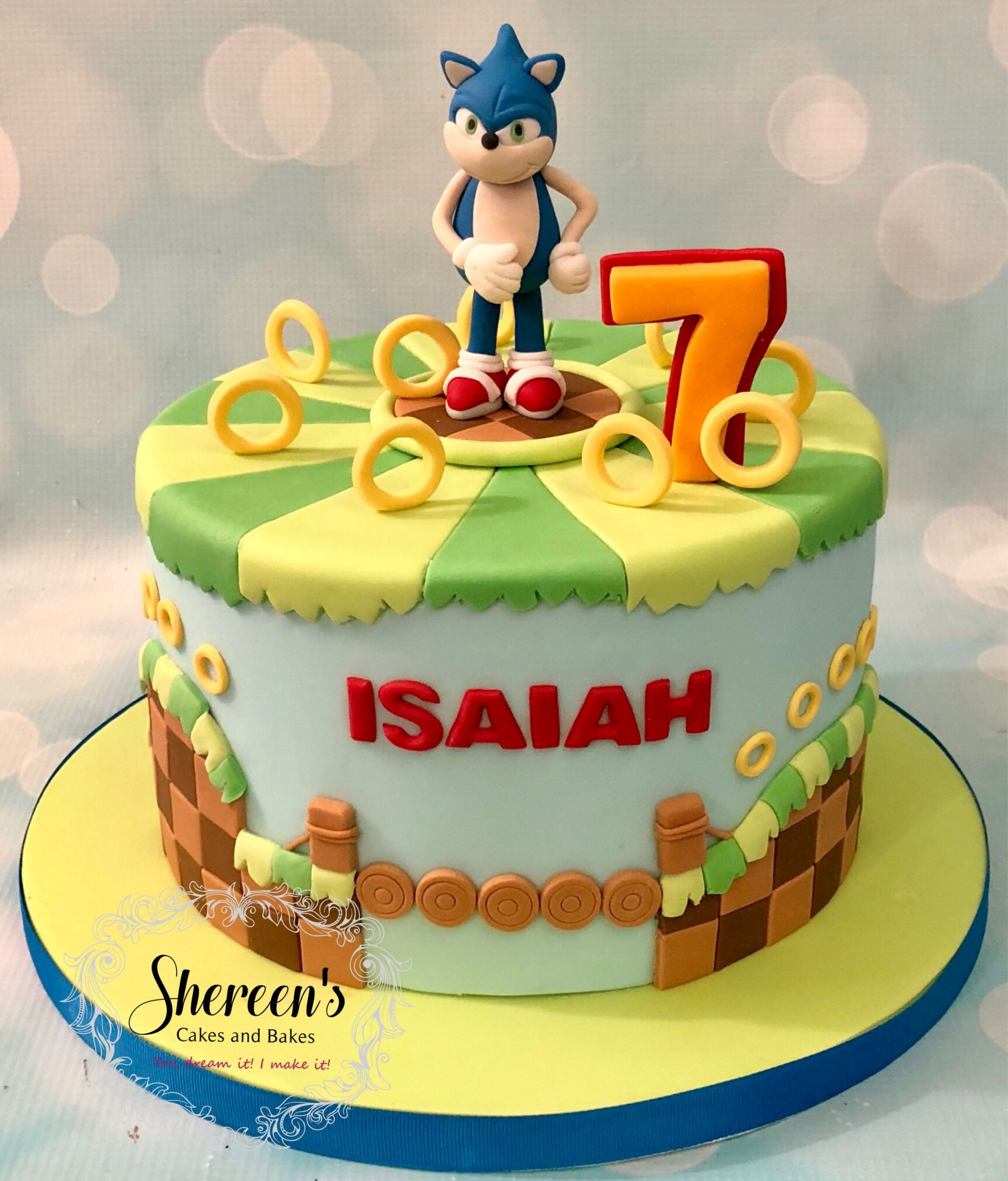 Sonic the hedgehog birthday cake