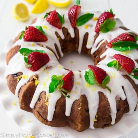 Strawberry Bundt Cake. Soft and moist bundt cake packed with fresh ...