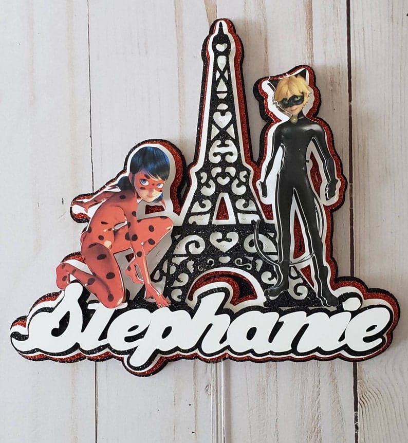 The Miraculous Tales of Ladybug and Cat Noir Cake Topper