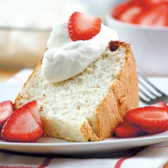 Top this delicious dessert with strawberries and homemade whipped cream ...
