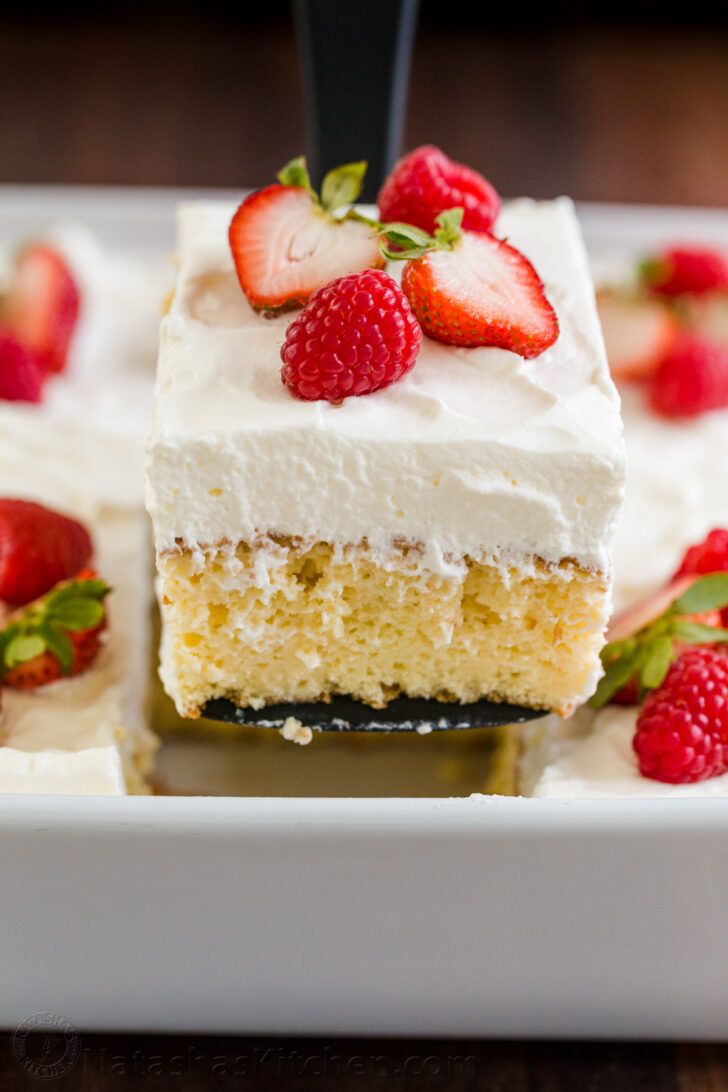 Tres Leches Cake has a soft and ultra