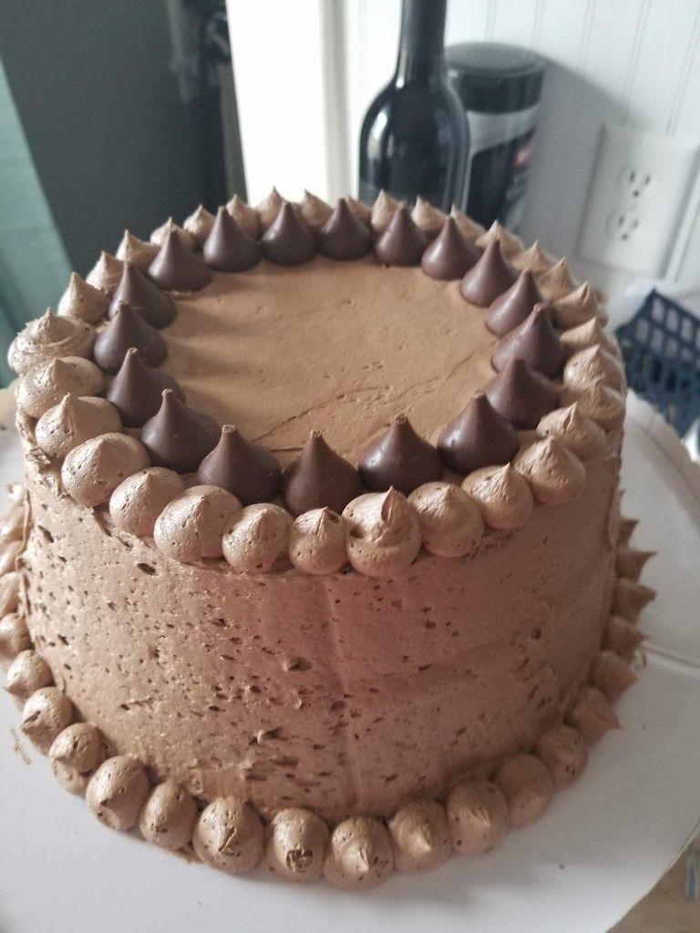 Triple chocolate cake I made for my moms birthday ...