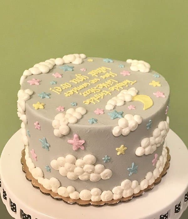 Twinkle Little Star Gender Reveal Layer Cake â Classy Girl Cupcakes
