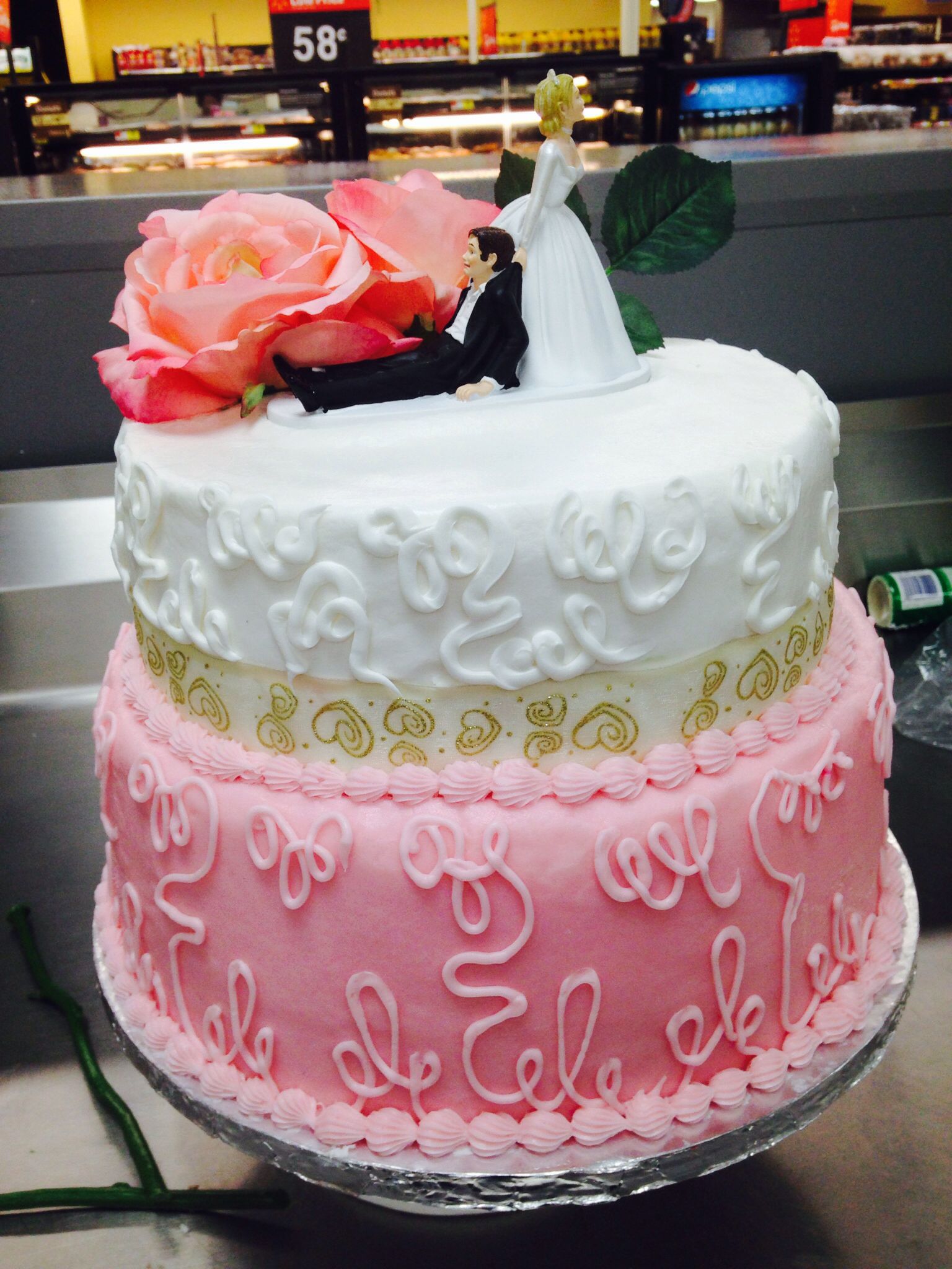 Two tier wedding cake. Walmart