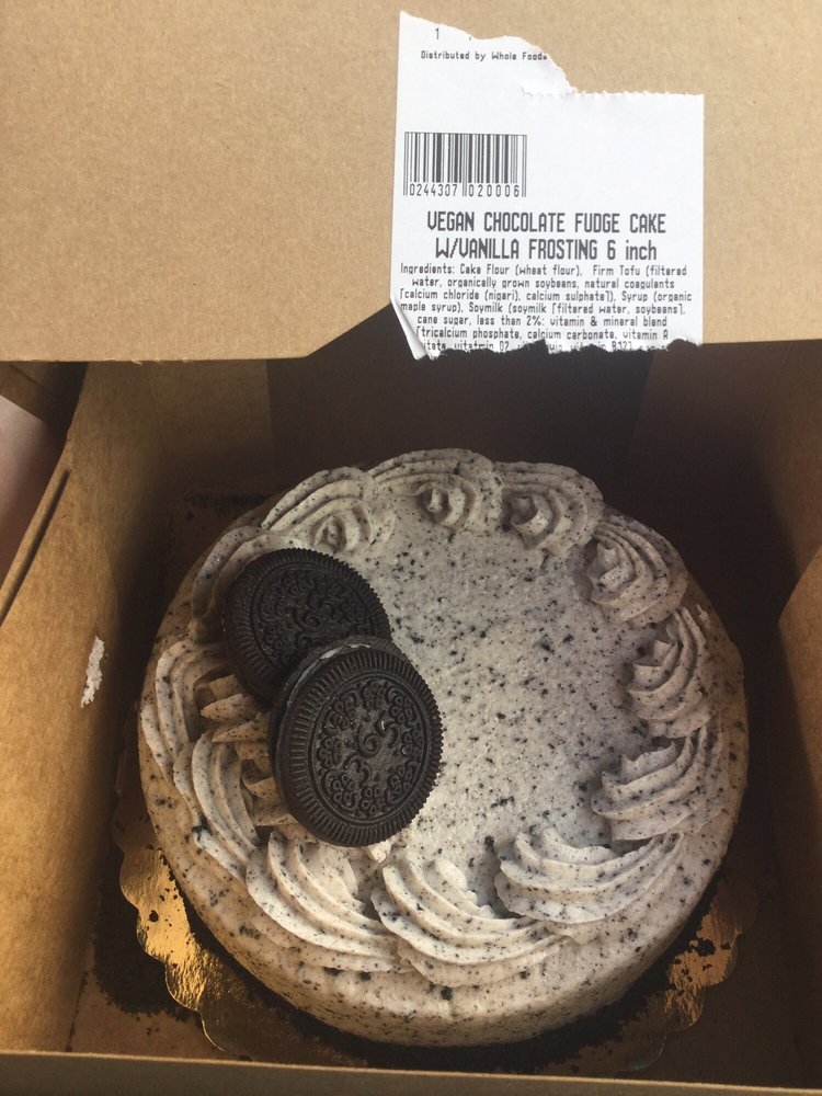 Vegan cookies and cream cake. Super sweet but really good ...