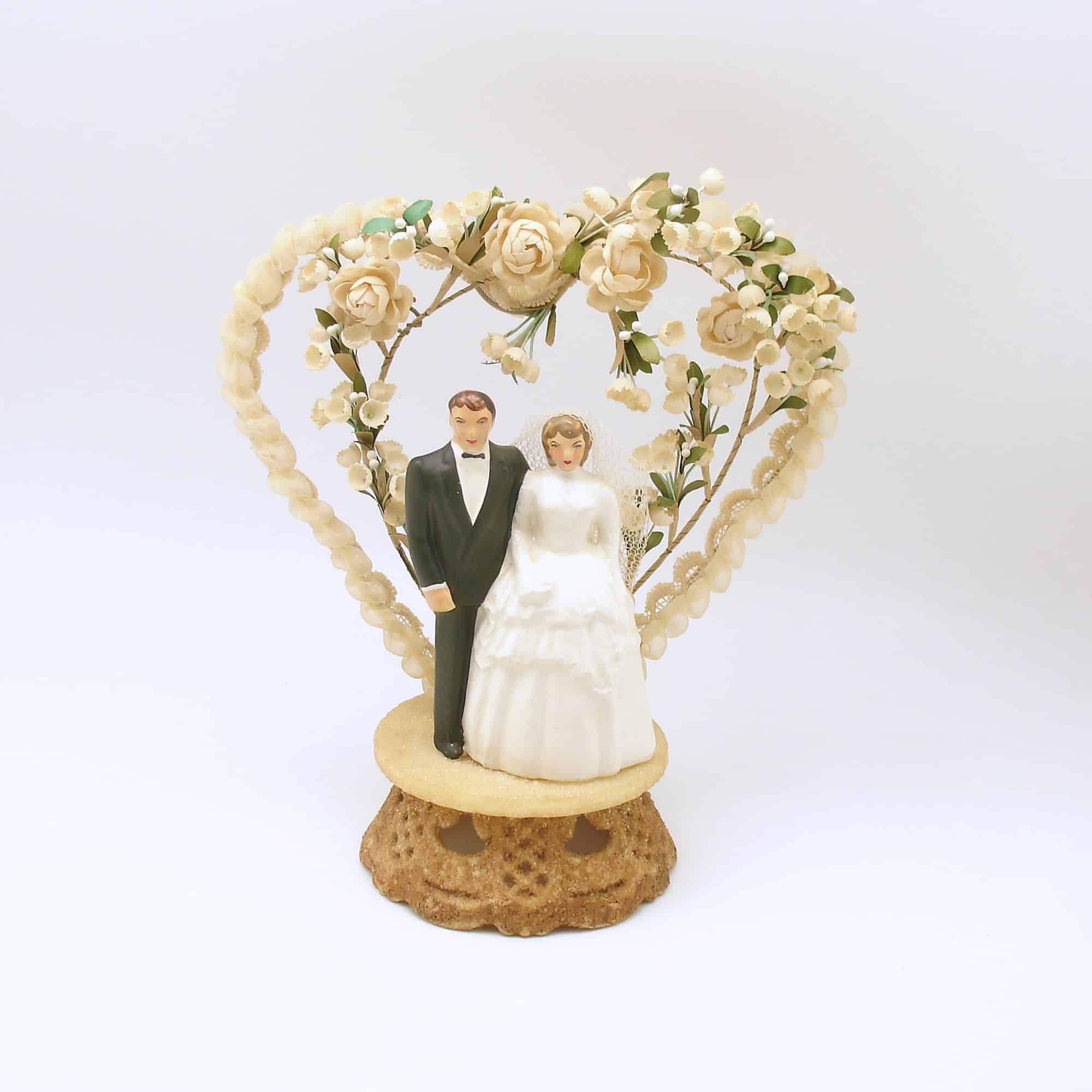 Vintage Wedding Cake Topper Bride Groom