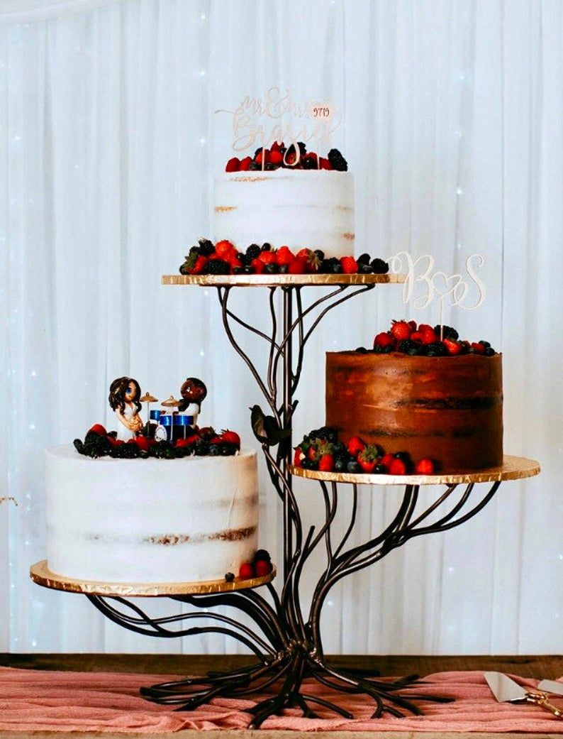 Wedding Cake Stand Three Tiered Stand Solid Tree Design ...
