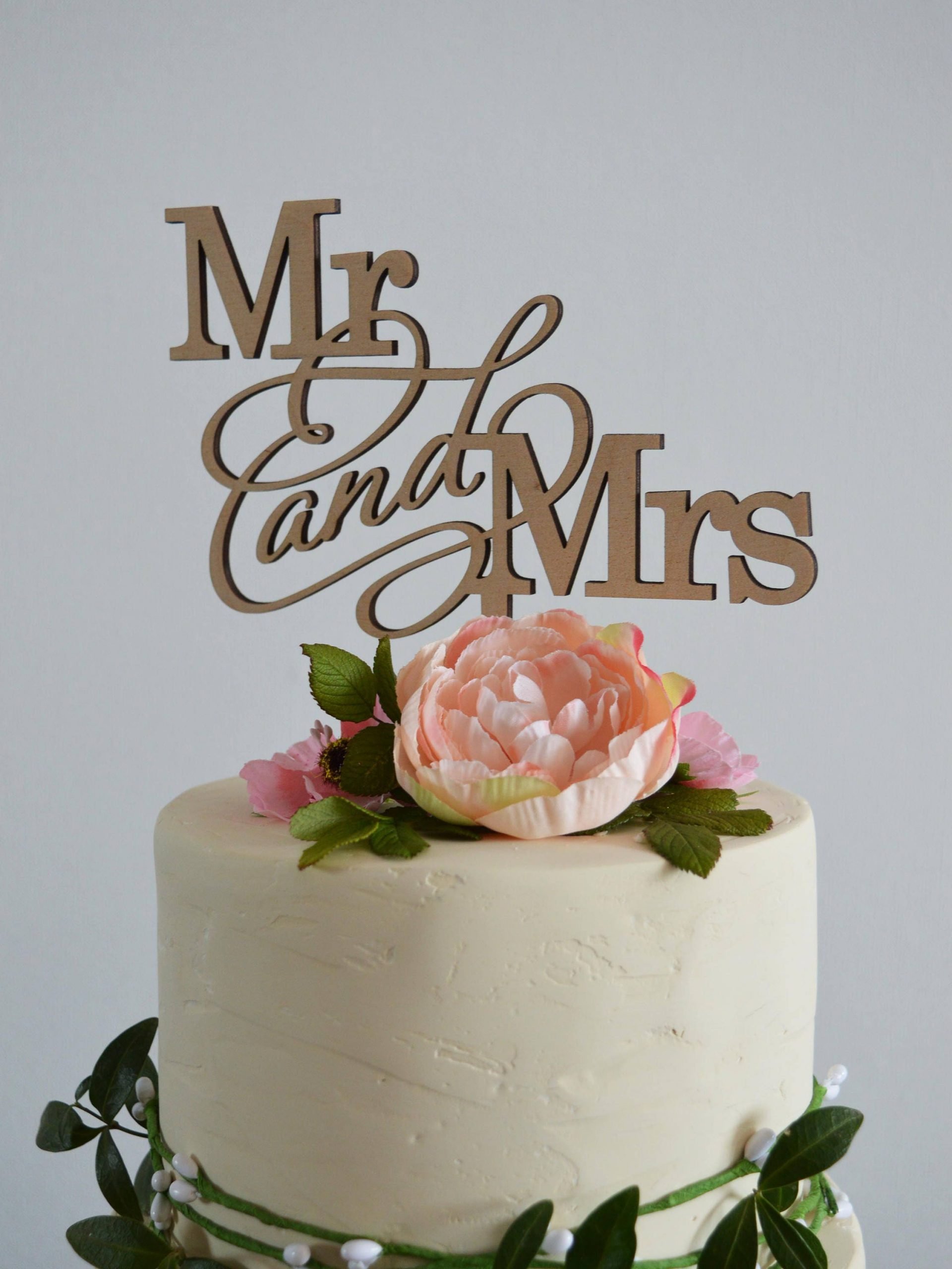 Wedding mr and mrs cake topper Love cake topper Rustic ...