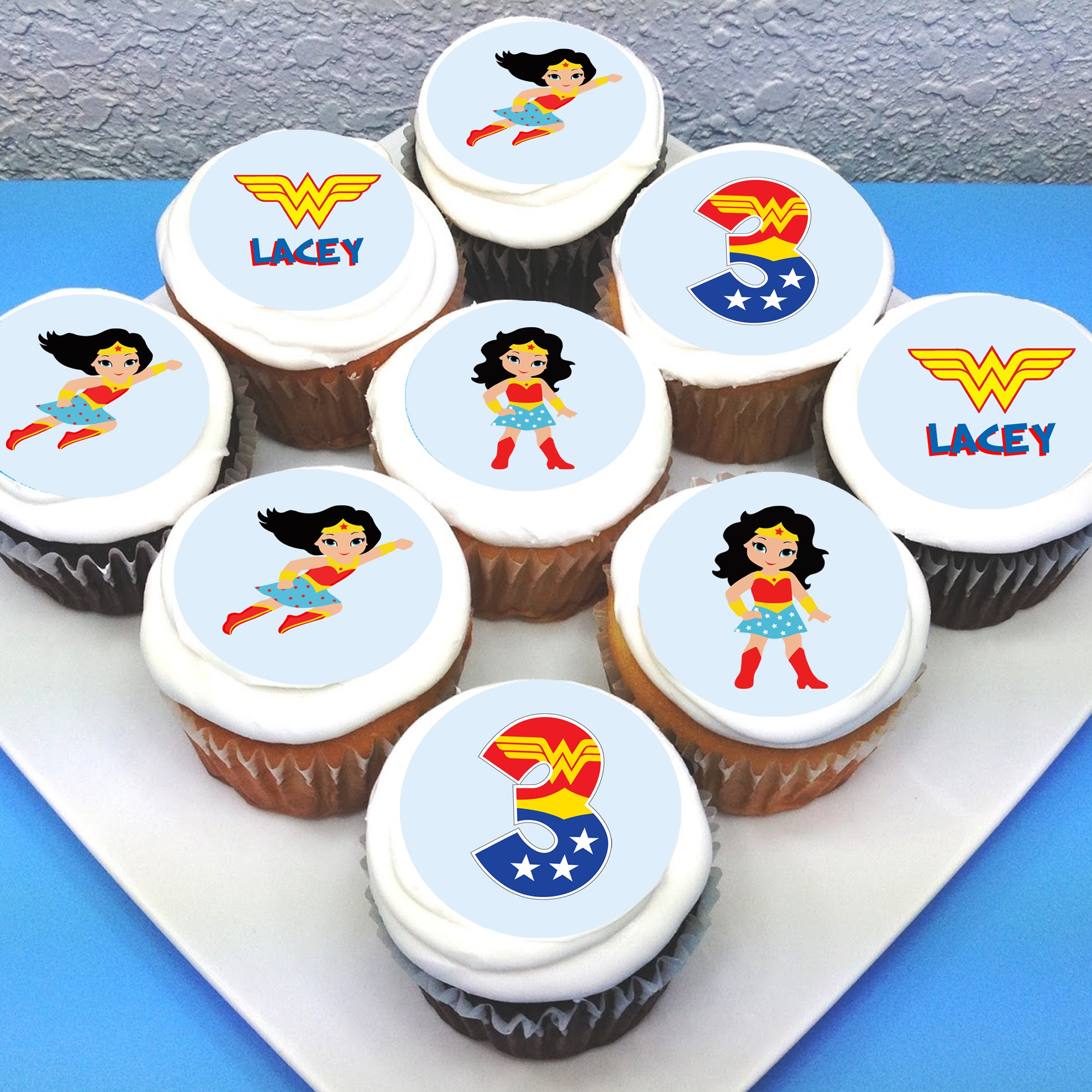 Wonderwoman Edible Cupcake Toppers  Deezee Designs